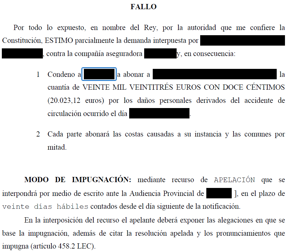 Sentencia estimatoria